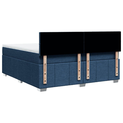 Giroletto a Molle con Materasso Blu 200x200 cm in Tessuto