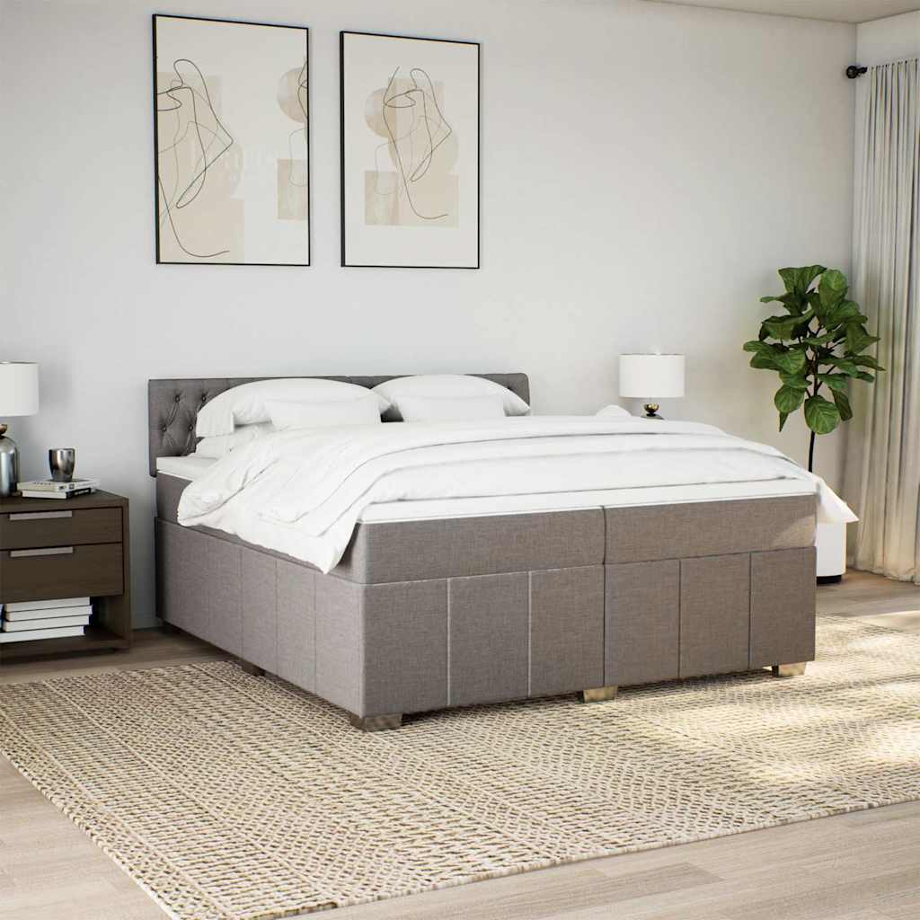 Giroletto a Molle con Materasso Tortora 200x200 cm in Tessuto