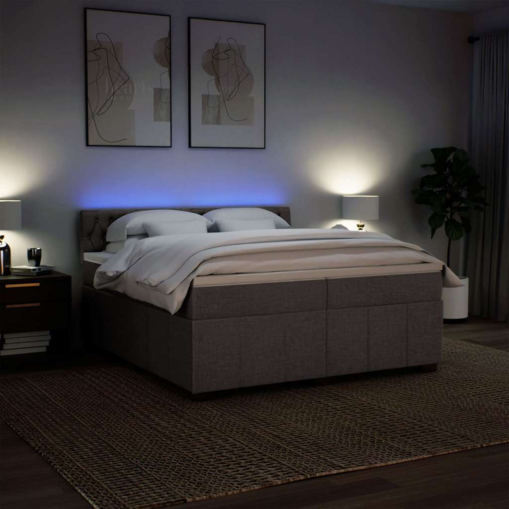 Giroletto a Molle con Materasso Tortora 200x200 cm in Tessuto | homemem39