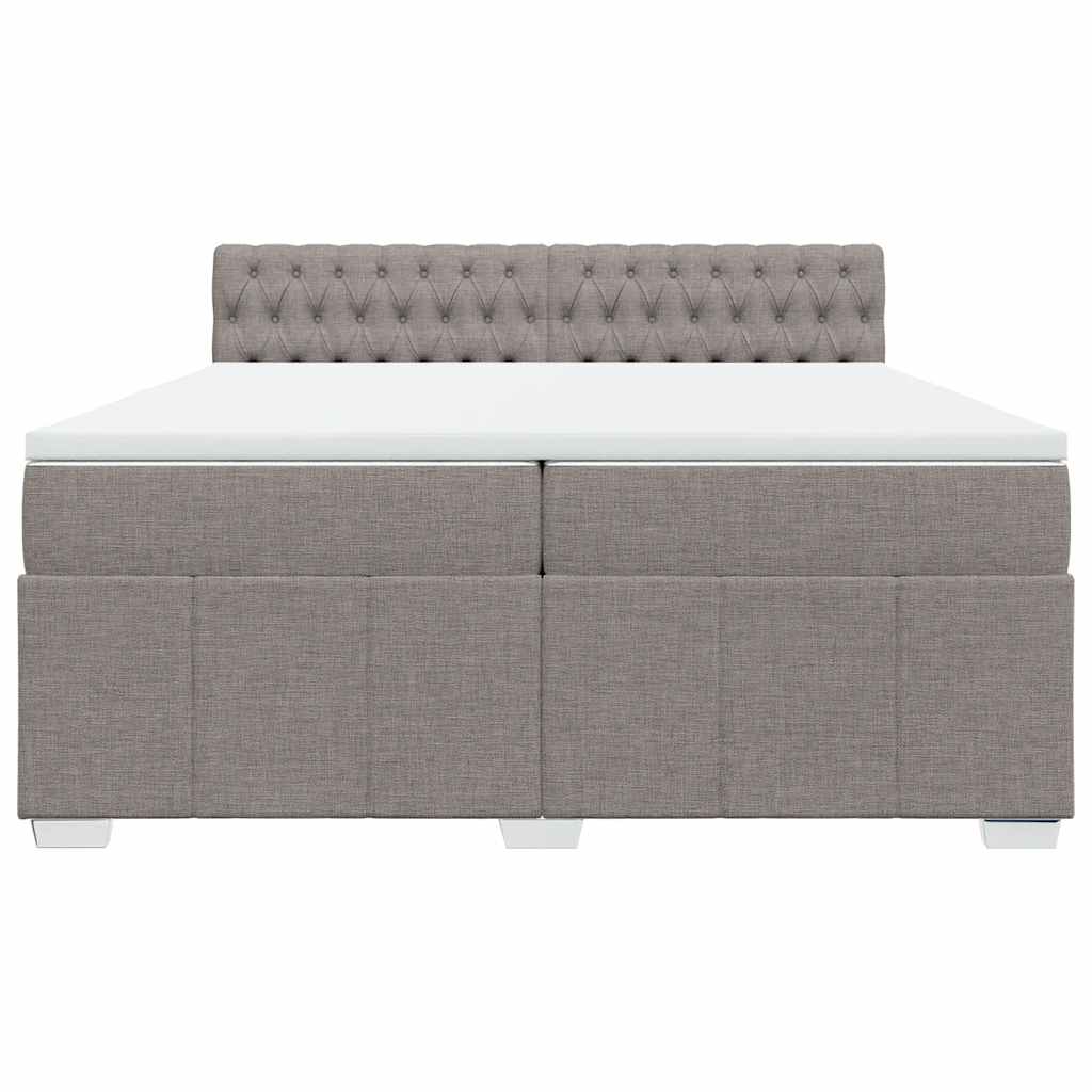 Giroletto a Molle con Materasso Tortora 200x200 cm in Tessuto