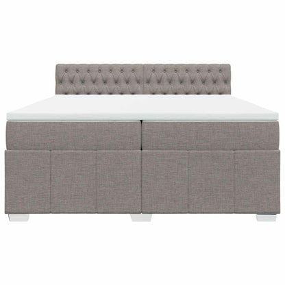 Giroletto a Molle con Materasso Tortora 200x200 cm in Tessuto