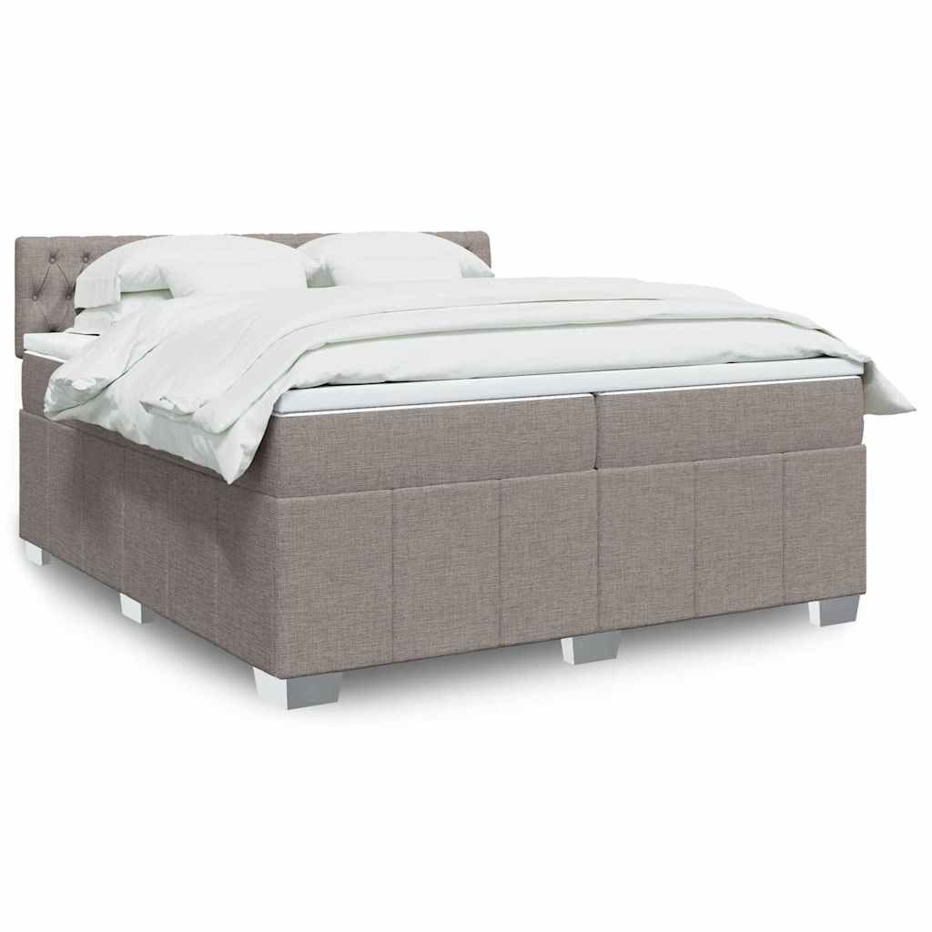 Giroletto a Molle con Materasso Tortora 200x200 cm in Tessuto | homemem39