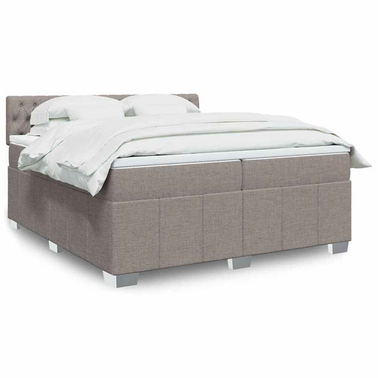 Giroletto a Molle con Materasso Tortora 200x200 cm in Tessuto | homemem39