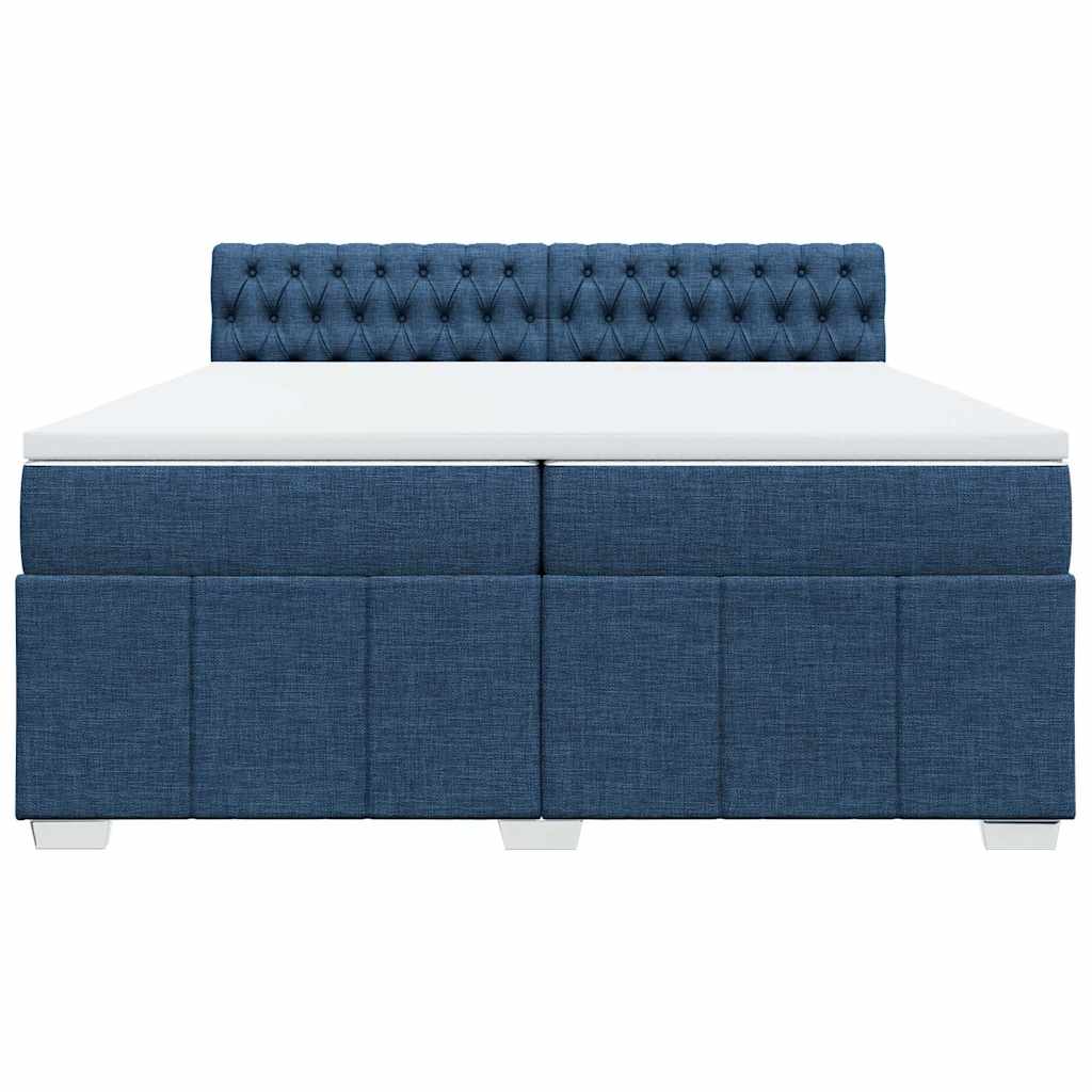 Giroletto a Molle con Materasso Blu 200x200 cm in Tessuto