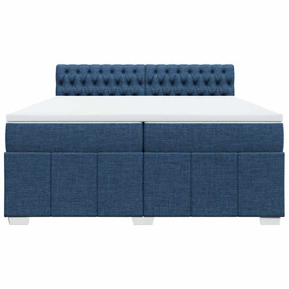 Giroletto a Molle con Materasso Blu 200x200 cm in Tessuto