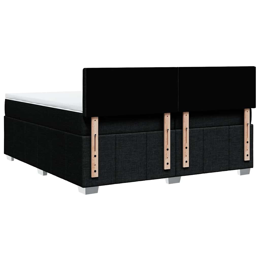 Giroletto a Molle con Materasso Nero 200x200 cm in Tessuto