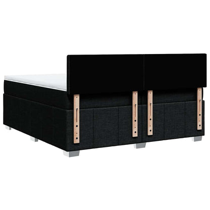 Giroletto a Molle con Materasso Nero 200x200 cm in Tessuto