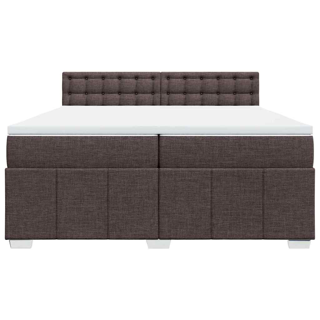 Giroletto a Molle con Materasso Marrone Scuro 200x200cm Tessuto