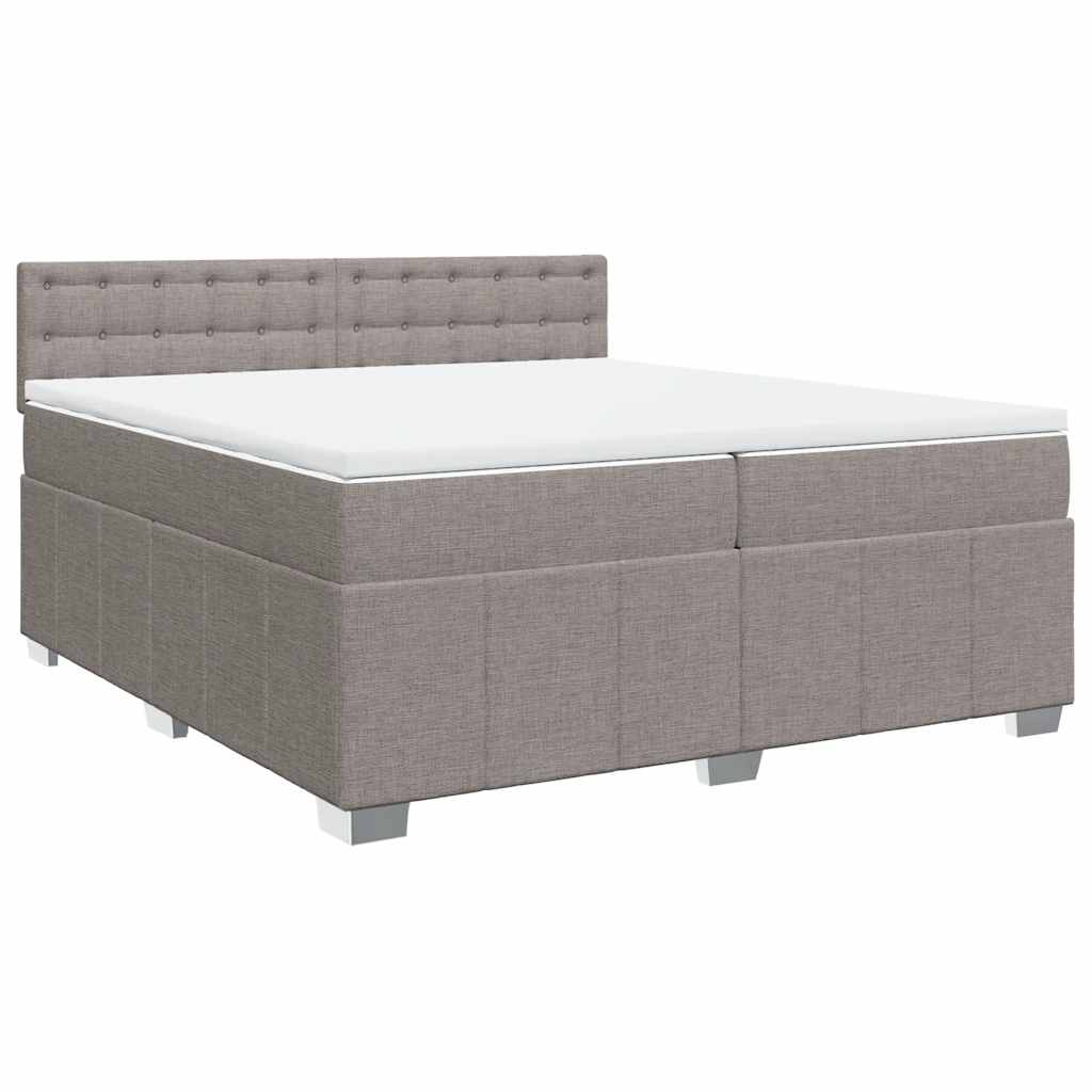 Giroletto a Molle con Materasso Tortora 200x200 cm in Tessuto | homemem39