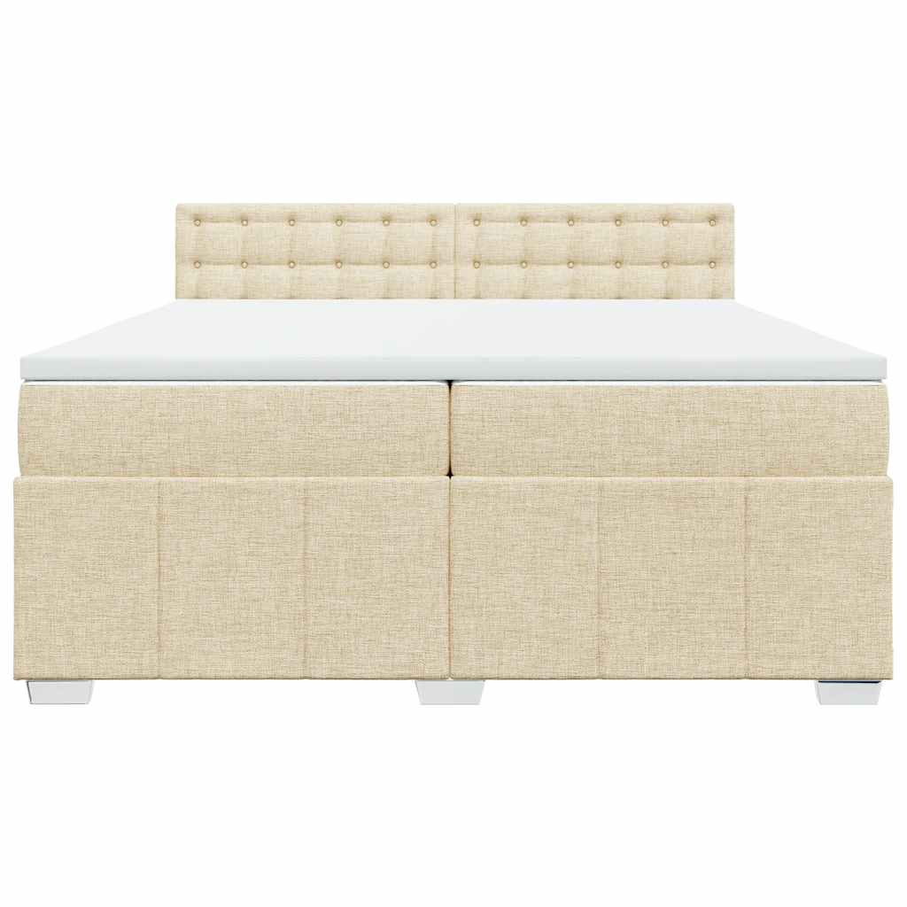 Giroletto a Molle con Materasso Crema 200x200 cm in Tessuto - homemem39