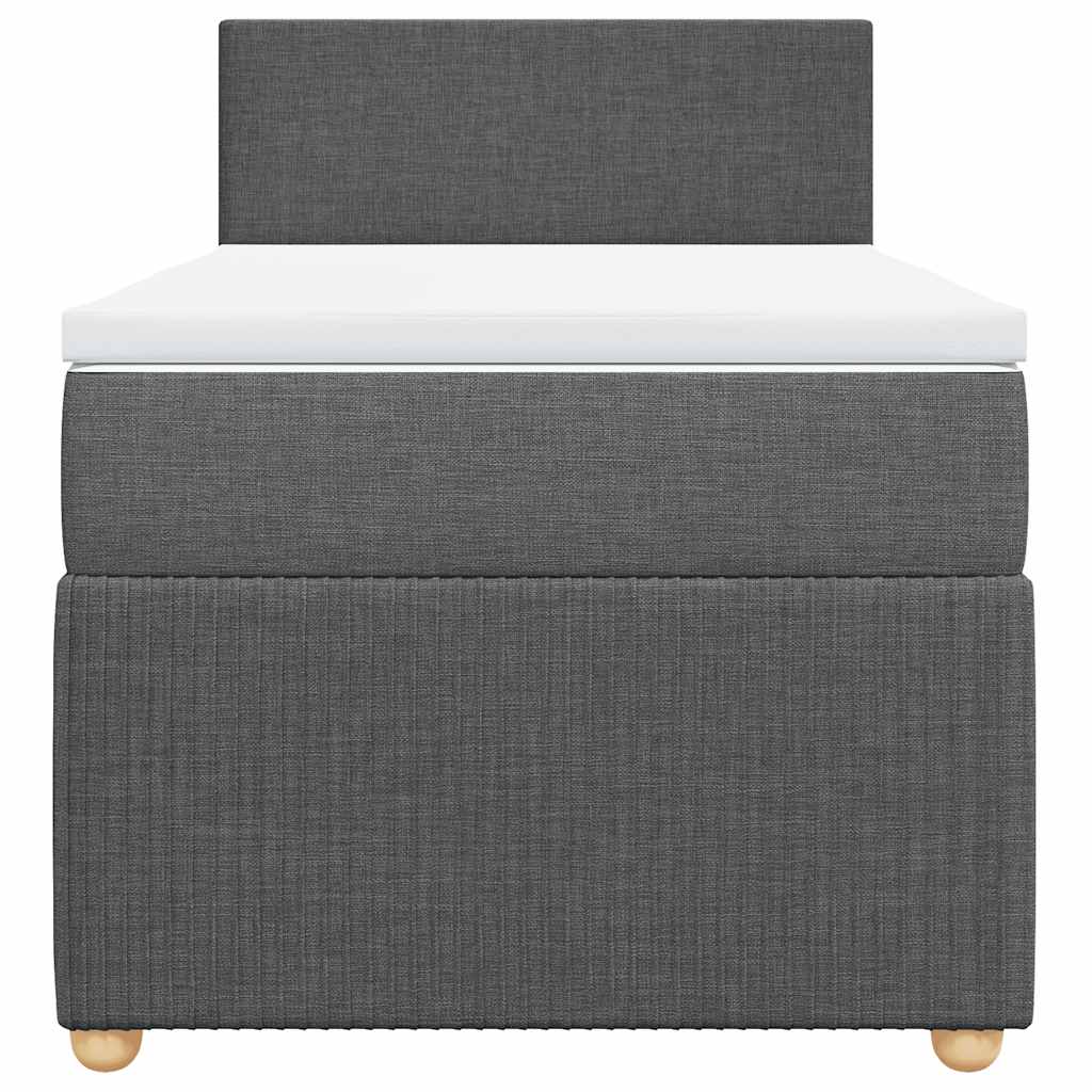 Giroletto a Molle con Materasso Grigio Scuro 80x200 cm Tessuto