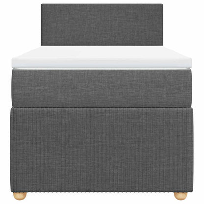 Giroletto a Molle con Materasso Grigio Scuro 80x200 cm Tessuto