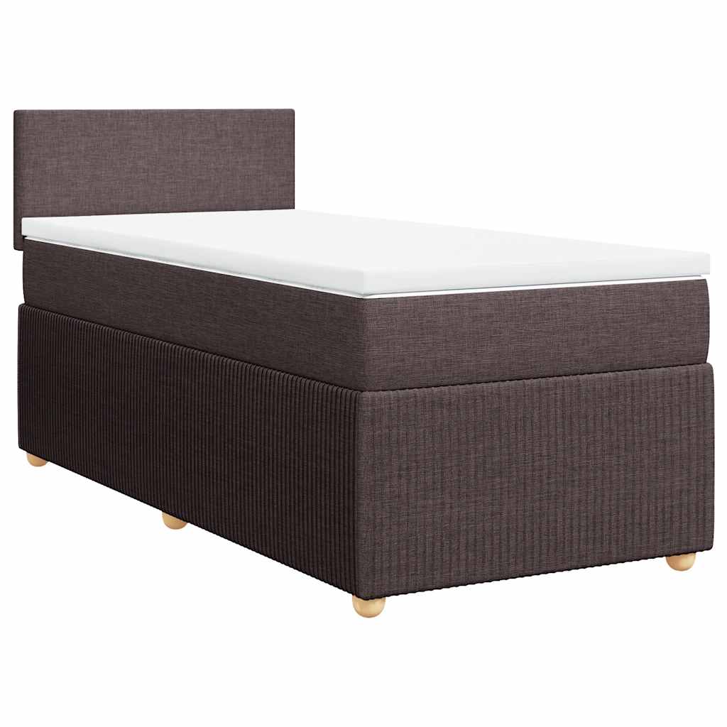 Giroletto a Molle con Materasso Marrone Scuro 80x200 cm Tessuto | homemem39