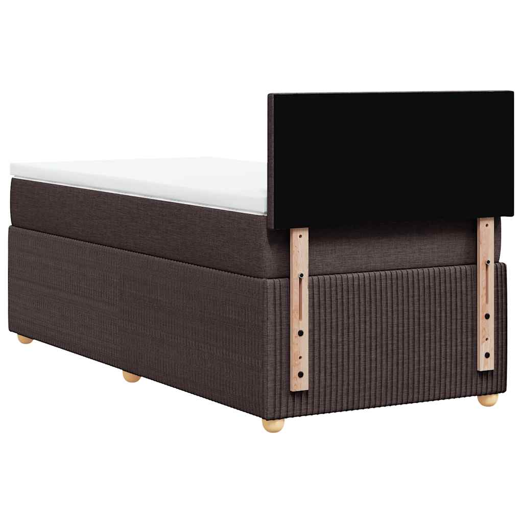 Giroletto a Molle con Materasso Marrone Scuro 80x200 cm Tessuto