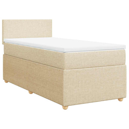 Giroletto a Molle con Materasso Crema 80x200 cm inTessuto