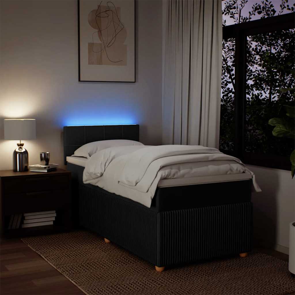 Giroletto a Molle con Materasso Nero 80x200 cm inTessuto - homemem39