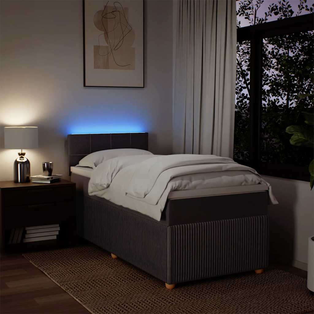 Giroletto a Molle con Materasso Marrone Scuro 80x200 cm Tessuto | homemem39