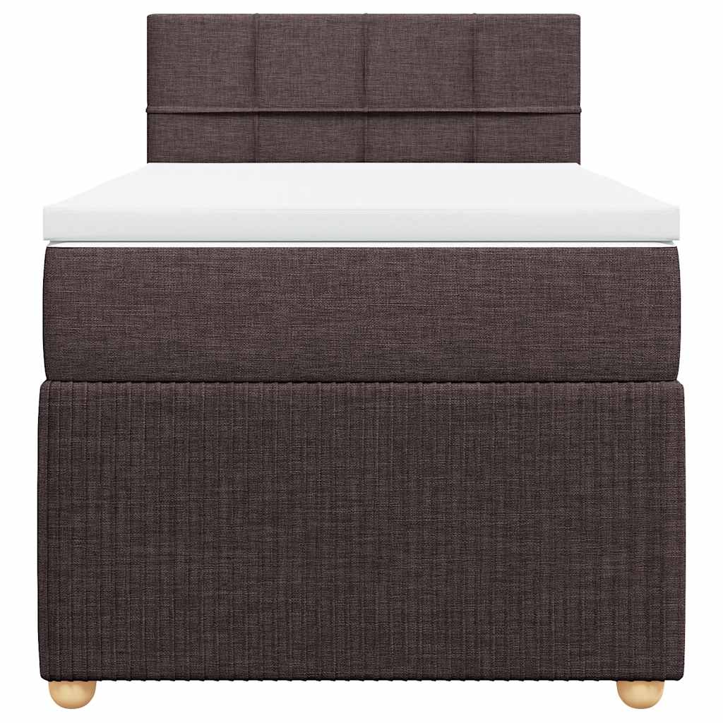 Giroletto a Molle con Materasso Marrone Scuro 80x200 cm Tessuto | homemem39
