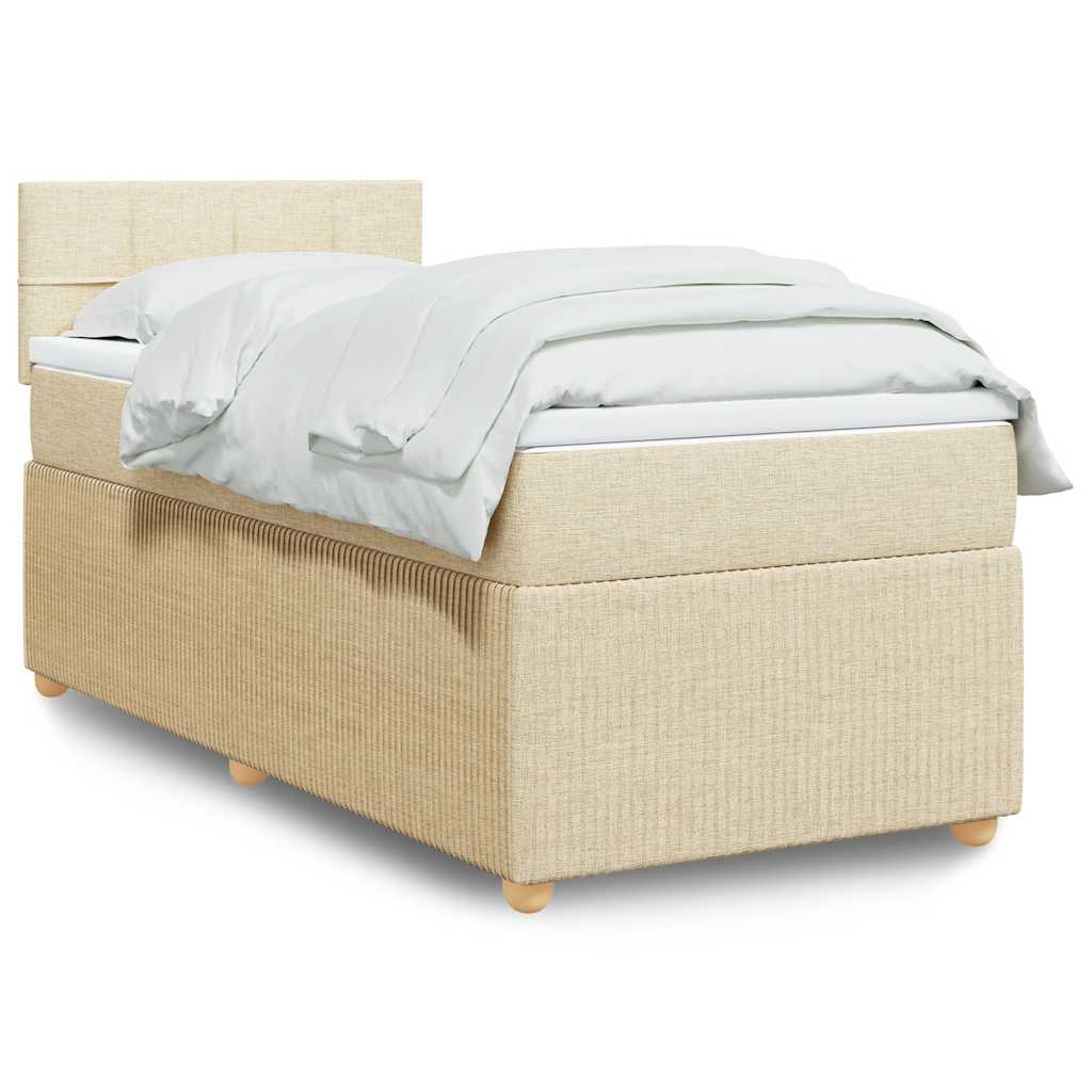 Giroletto a Molle con Materasso Crema 80x200 cm inTessuto | homemem39