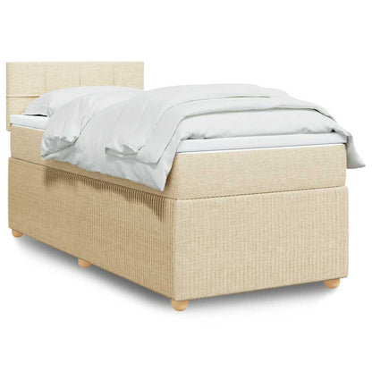 Giroletto a Molle con Materasso Crema 80x200 cm inTessuto | homemem39