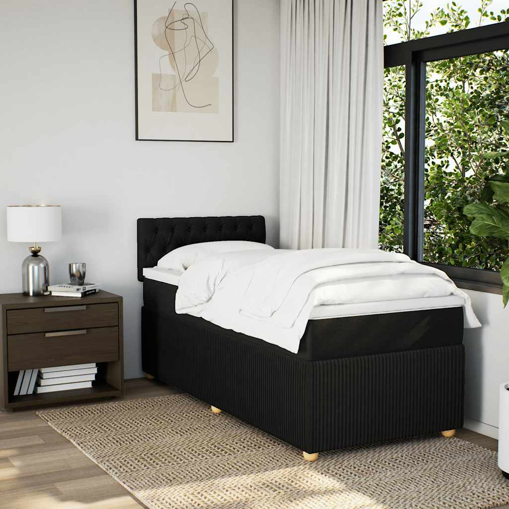 Giroletto a Molle con Materasso Nero 80x200 cm inTessuto | homemem39