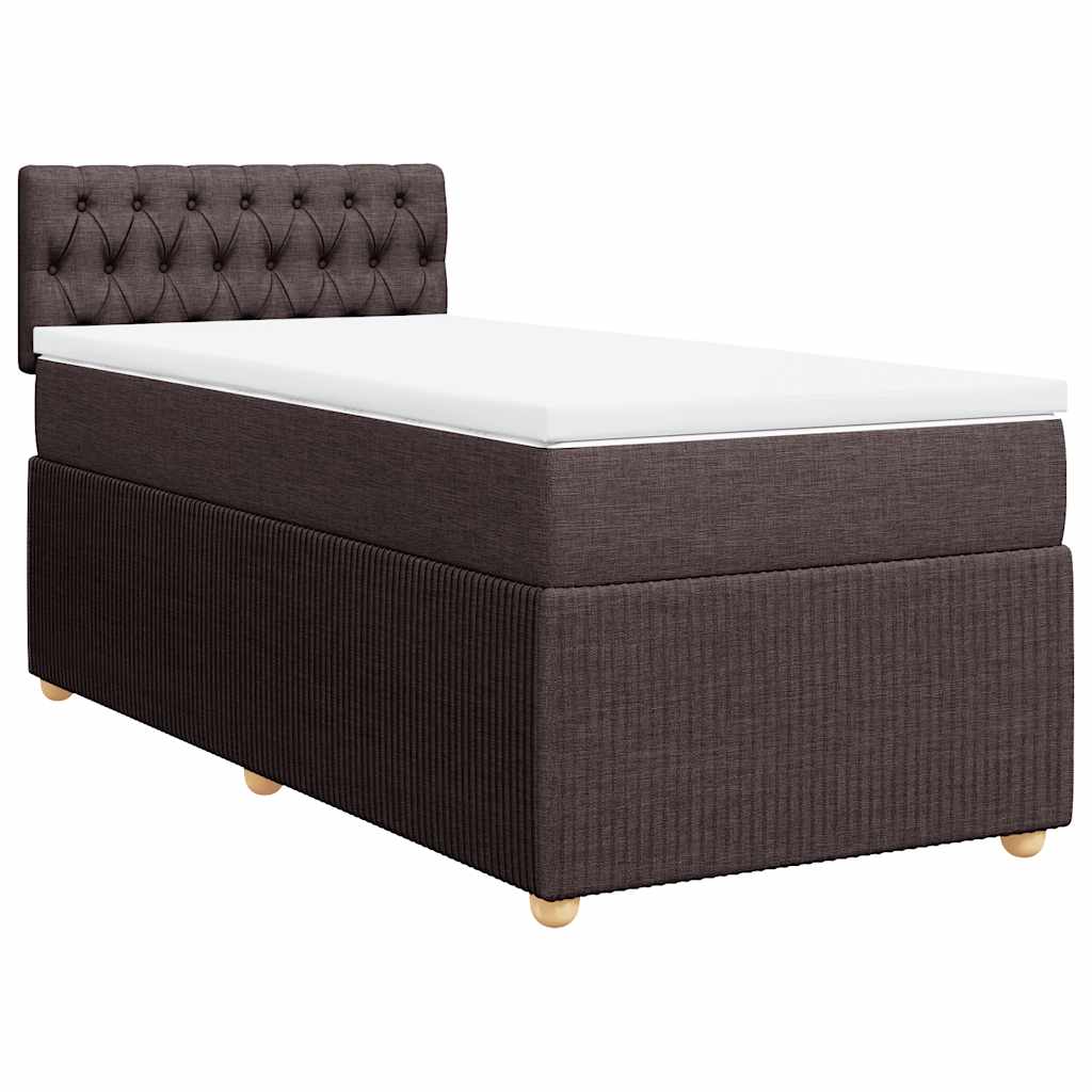 Giroletto a Molle con Materasso Marrone Scuro 80x200 cm Tessuto | homemem39