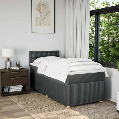 Giroletto a Molle con Materasso Grigio Scuro 80x200 cm Tessuto