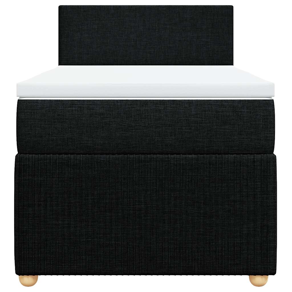 Giroletto a Molle con Materasso Nero 90x190 cm in Tessuto