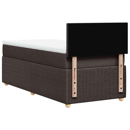 Giroletto a Molle con Materasso Marrone Scuro 90x190cm Tessuto