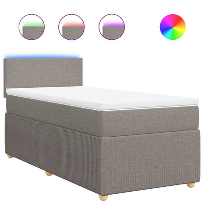 Giroletto a Molle con Materasso Tortora 90x190 cm in Tessuto - homemem39