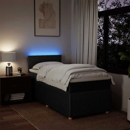 Giroletto a Molle con Materasso Nero 90x190 cm in Tessuto - homemem39