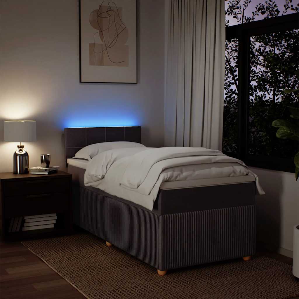 Giroletto a Molle con Materasso Marrone Scuro 90x190cm Tessuto - homemem39