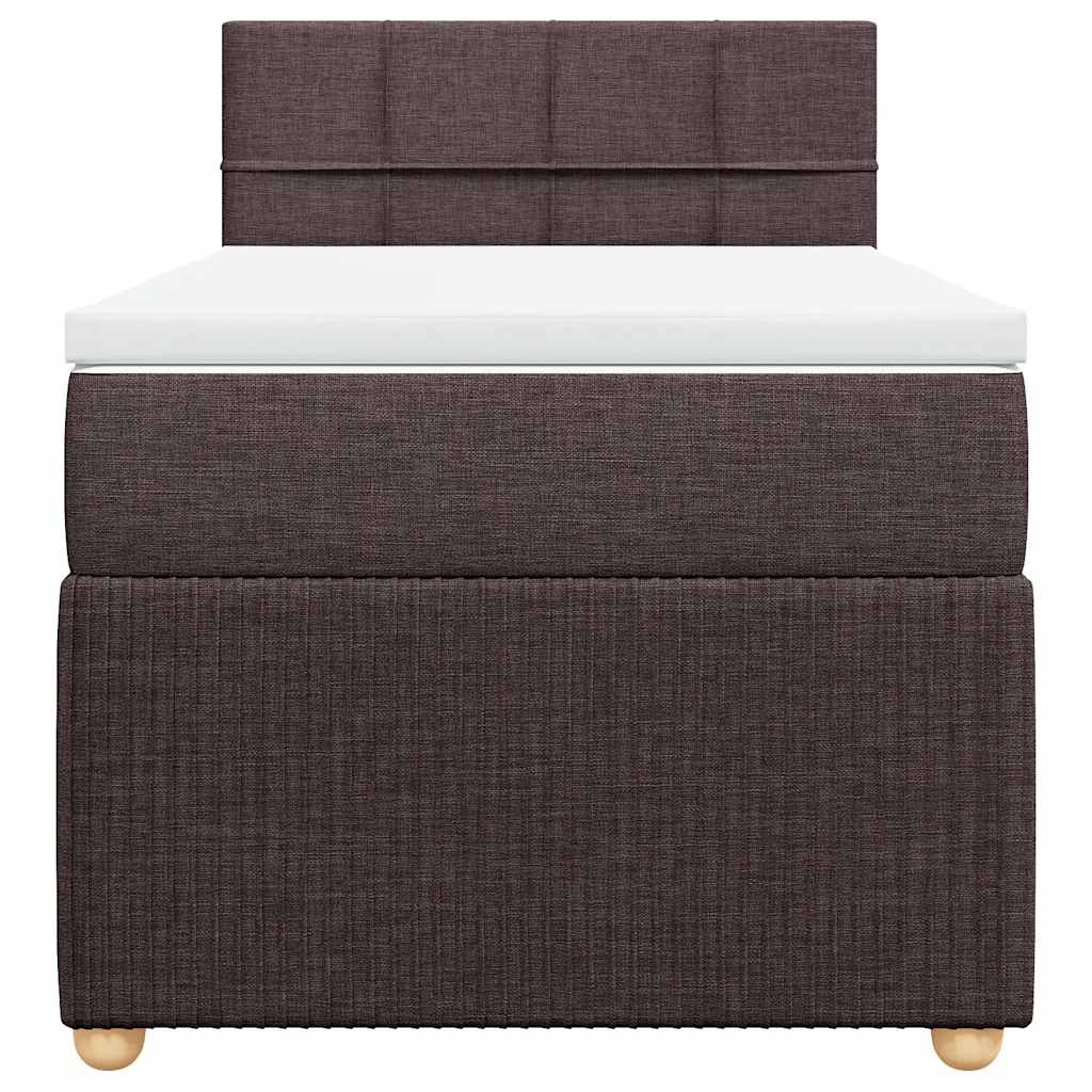 Giroletto a Molle con Materasso Marrone Scuro 90x190cm Tessuto