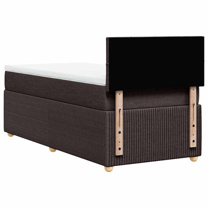 Giroletto a Molle con Materasso Marrone Scuro 90x190cm Tessuto