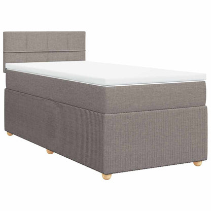 Giroletto a Molle con Materasso Tortora 90x190 cm in Tessuto