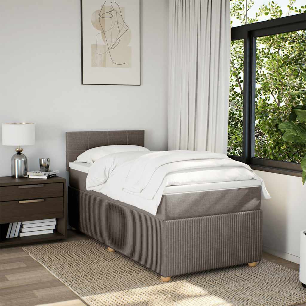 Giroletto a Molle con Materasso Tortora 90x190 cm in Tessuto