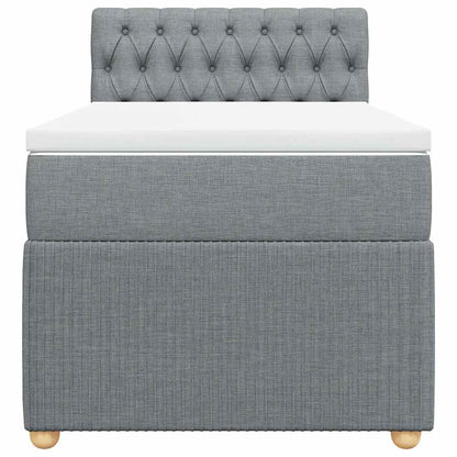 Giroletto a Molle con Materasso Grigio Chiaro 90x190 cm Tessuto