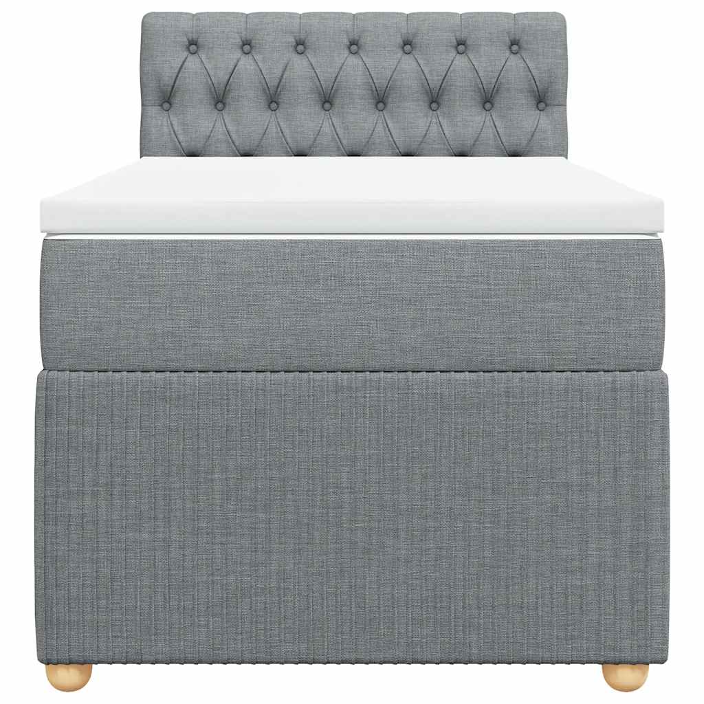 Giroletto a Molle con Materasso Grigio Chiaro 90x190 cm Tessuto