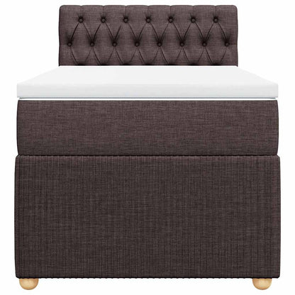 Giroletto a Molle con Materasso Marrone Scuro 90x190cm Tessuto | homemem39