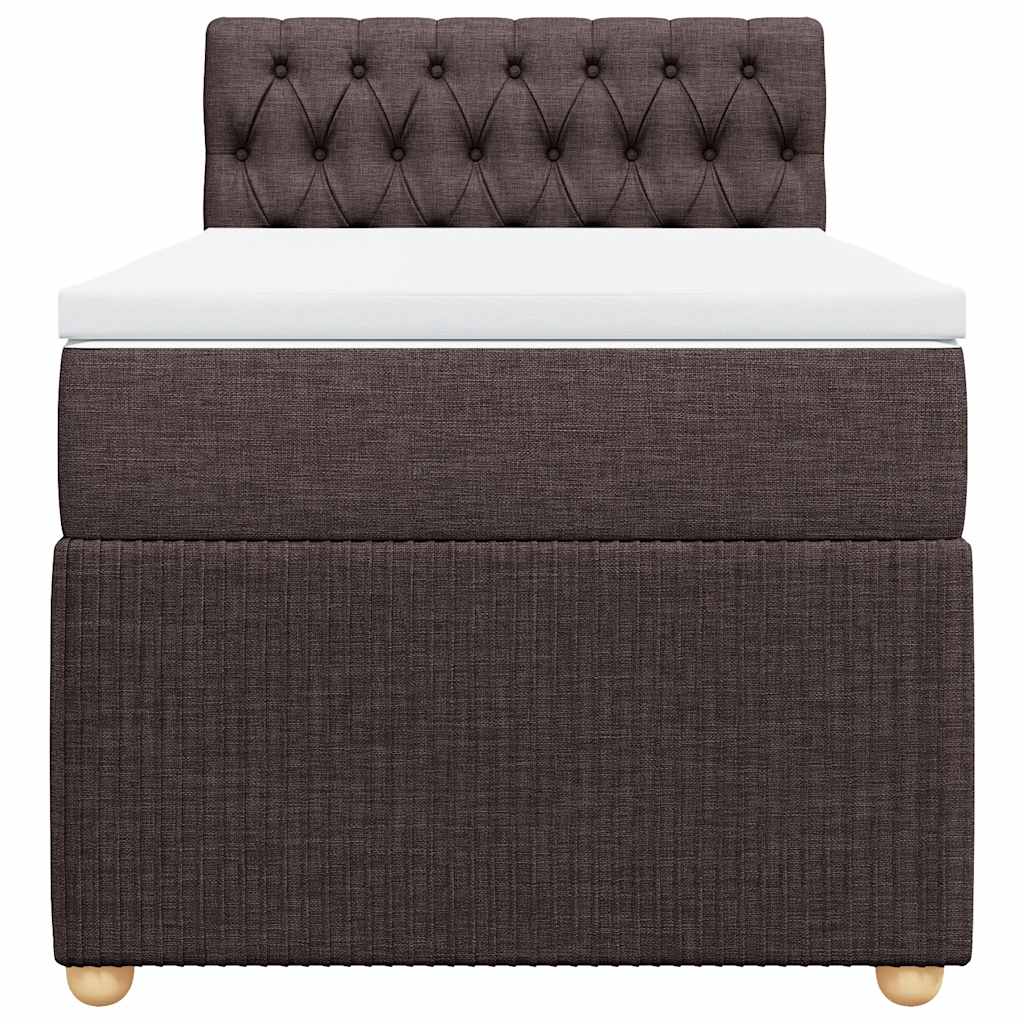 Giroletto a Molle con Materasso Marrone Scuro 90x190cm Tessuto