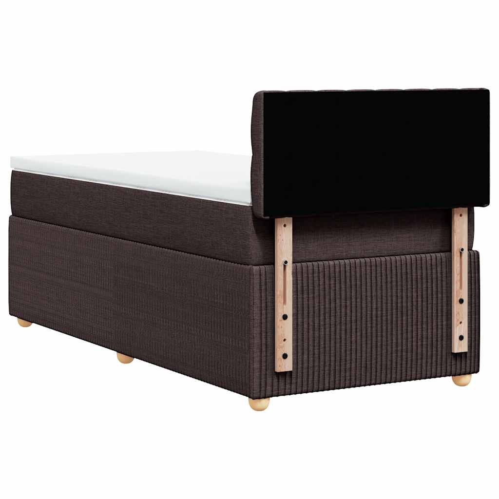 Giroletto a Molle con Materasso Marrone Scuro 90x190cm Tessuto | homemem39