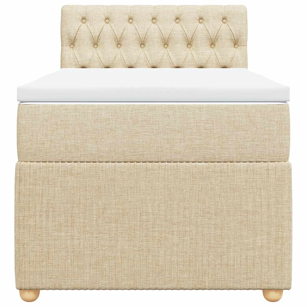 Giroletto a Molle con Materasso Crema 90x190 cm in Tessuto