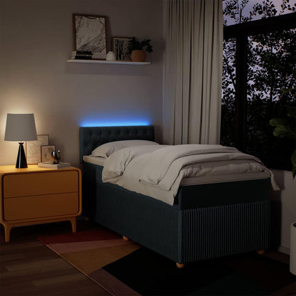 Giroletto a Molle con Materasso Blu 90x190 cm in Tessuto