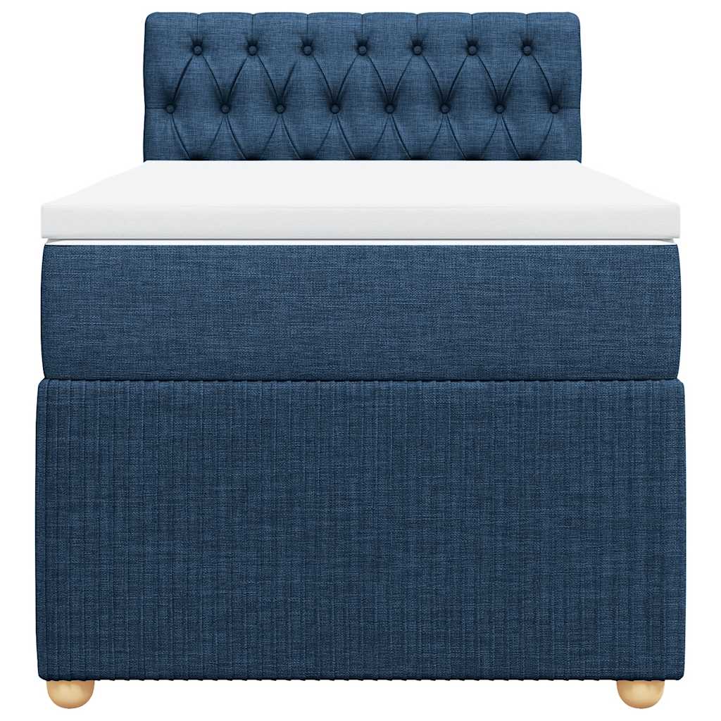 Giroletto a Molle con Materasso Blu 90x190 cm in Tessuto