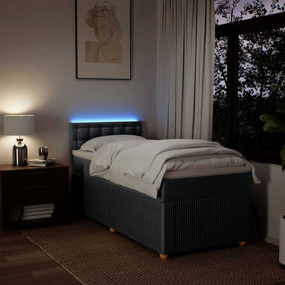 Giroletto a Molle con Materasso Grigio Scuro 90x190 cm Tessuto - homemem39