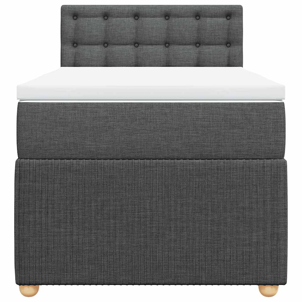 Giroletto a Molle con Materasso Grigio Scuro 90x190 cm Tessuto