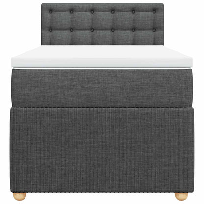 Giroletto a Molle con Materasso Grigio Scuro 90x190 cm Tessuto
