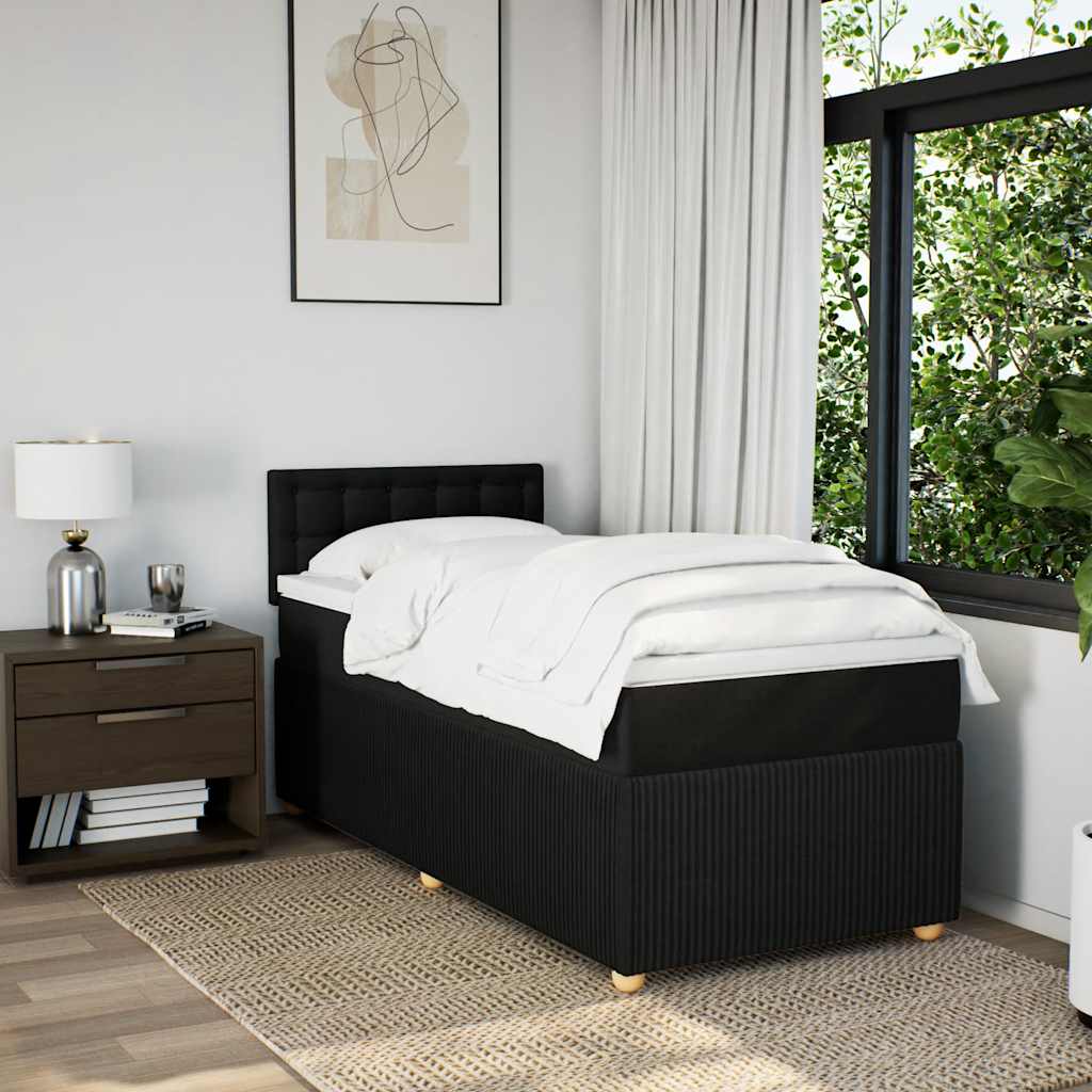 Giroletto a Molle con Materasso Nero 90x190 cm in Tessuto | homemem39