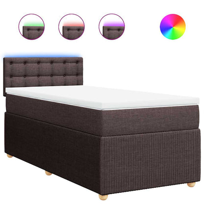 Giroletto a Molle con Materasso Marrone Scuro 90x190cm Tessuto | homemem39