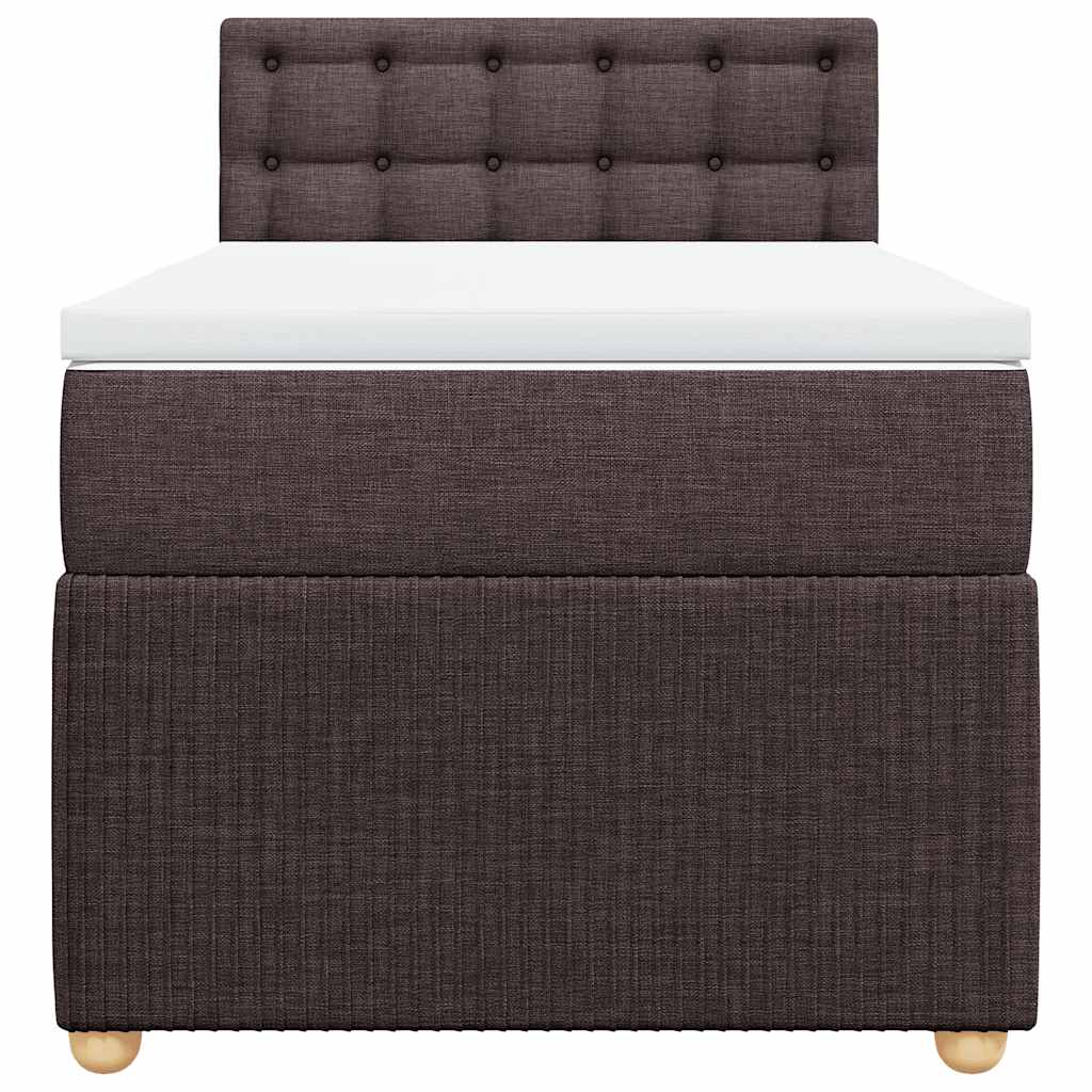 Giroletto a Molle con Materasso Marrone Scuro 90x190cm Tessuto | homemem39
